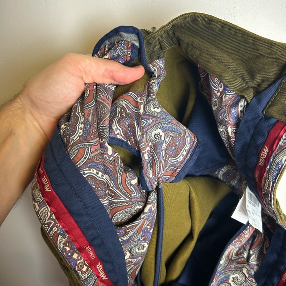 Meyer Fabric by Cramer Olive Green Men's jeans Size 30x32 minimalist neutral - Picture 14 of 15